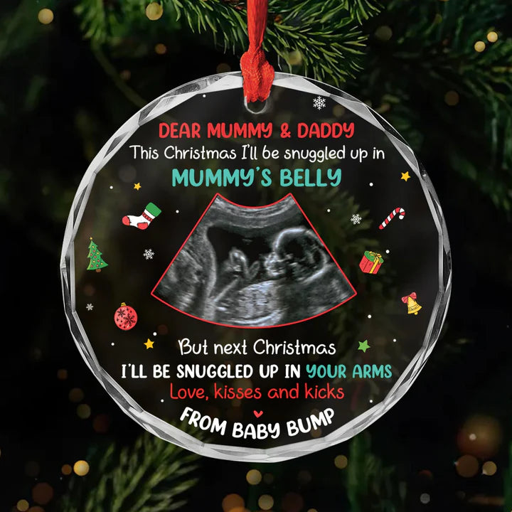 5389OUK1 custom ceramic christmas ornaments gifts for mom and dad to be 5389O6LAA