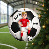 Soccer Girl Boy 3D Effect - Personalized Acrylic Ornament - Christmas Gift For Daughter, Gift For Son