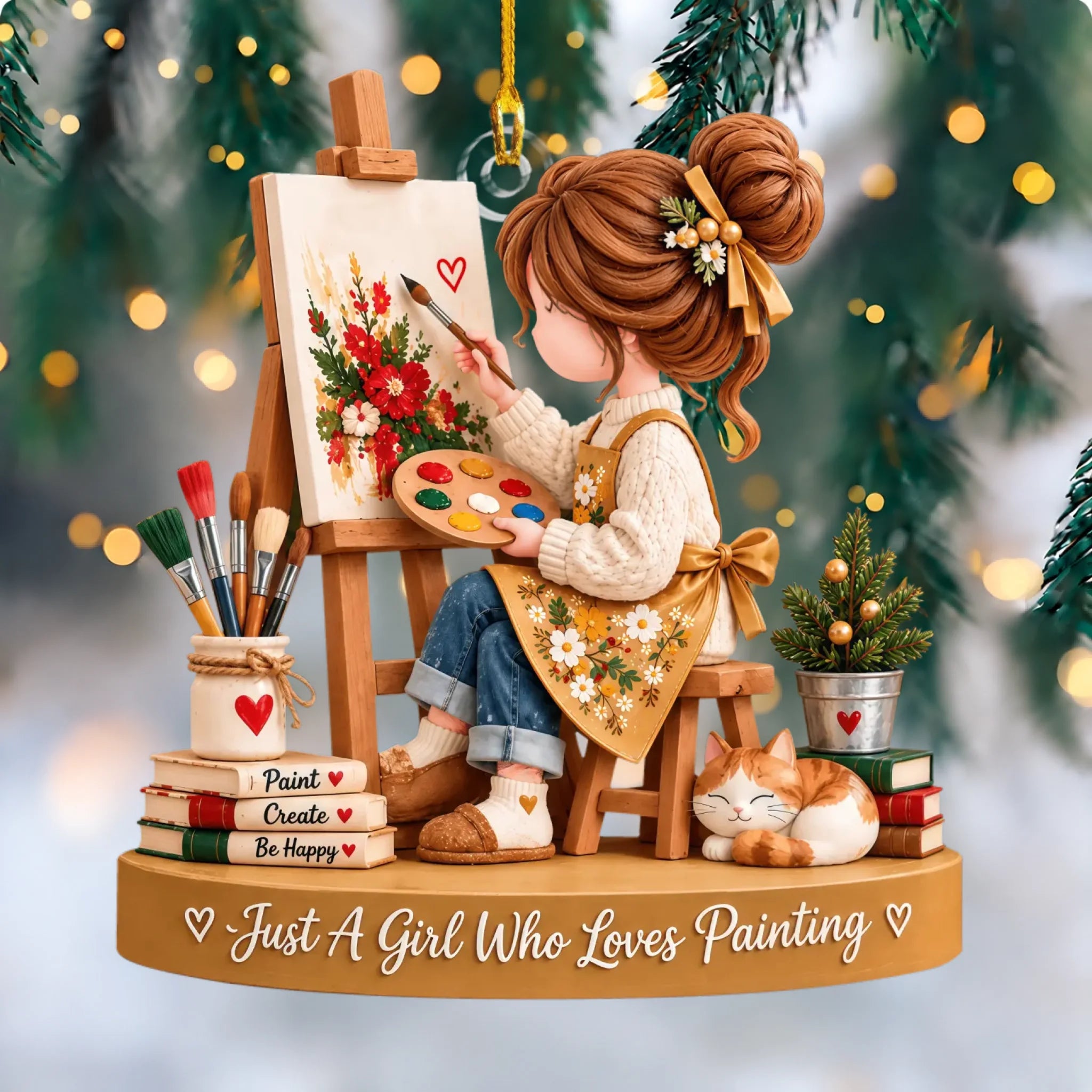 Soft evergreen bokeh background