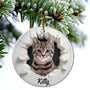CustomPhoto3DEffectSnowFunnyDogCatPet PersonalizedCircleCeramicOrnament MK3